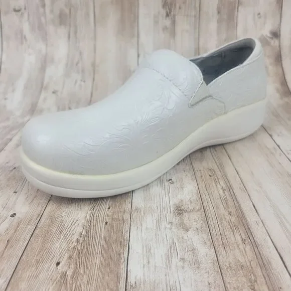 Alegria Keli White Leather Clogs size 36 - Picture 8 of 10